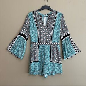 Boho Bell Sleeve Romper from Loft